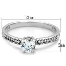 Load image into Gallery viewer, TS401 - Rhodium 925 Sterling Silver Ring with AAA Grade CZ  in Clear