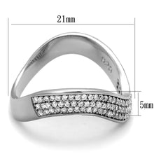 Load image into Gallery viewer, TS402 - Rhodium 925 Sterling Silver Ring with AAA Grade CZ  in Clear