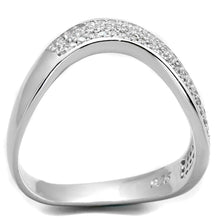 Load image into Gallery viewer, TS402 - Rhodium 925 Sterling Silver Ring with AAA Grade CZ  in Clear