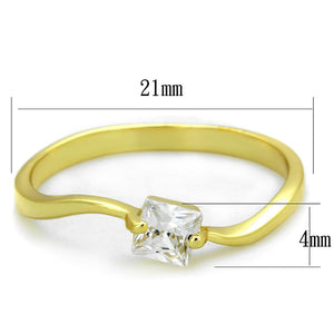 TS407 - Gold 925 Sterling Silver Ring with AAA Grade CZ  in Clear