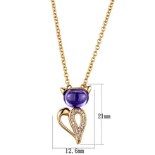 Load image into Gallery viewer, TS408 - Rose Gold 925 Sterling Silver Chain Pendant with AAA Grade CZ  in Amethyst