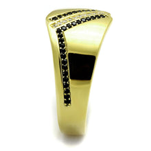 Load image into Gallery viewer, TS413 - Gold 925 Sterling Silver Ring with AAA Grade CZ  in Black Diamond