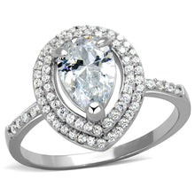 Load image into Gallery viewer, TS414 - Rhodium 925 Sterling Silver Ring with AAA Grade CZ  in Clear