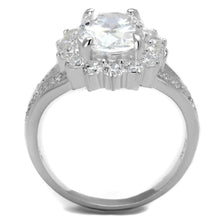 Load image into Gallery viewer, TS415 - Rhodium 925 Sterling Silver Ring with AAA Grade CZ  in Clear