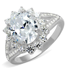 Load image into Gallery viewer, TS415 - Rhodium 925 Sterling Silver Ring with AAA Grade CZ  in Clear