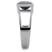 Load image into Gallery viewer, TS417 - Rhodium 925 Sterling Silver Ring with AAA Grade CZ  in Amethyst