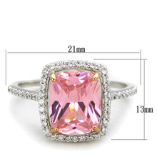 Load image into Gallery viewer, TS418 - Rose Gold + Rhodium 925 Sterling Silver Ring with AAA Grade CZ  in Rose