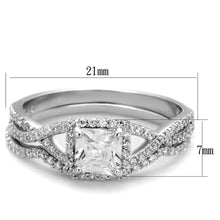 Load image into Gallery viewer, TS420 - Rhodium 925 Sterling Silver Ring with AAA Grade CZ  in Clear