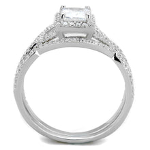 Load image into Gallery viewer, TS420 - Rhodium 925 Sterling Silver Ring with AAA Grade CZ  in Clear