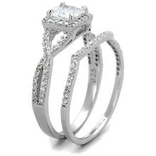 Load image into Gallery viewer, TS420 - Rhodium 925 Sterling Silver Ring with AAA Grade CZ  in Clear