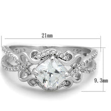 Load image into Gallery viewer, TS421 - Rhodium 925 Sterling Silver Ring with AAA Grade CZ  in Clear