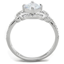 Load image into Gallery viewer, TS421 - Rhodium 925 Sterling Silver Ring with AAA Grade CZ  in Clear