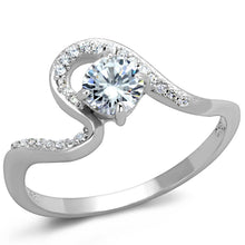 Load image into Gallery viewer, TS423 - Rhodium 925 Sterling Silver Ring with AAA Grade CZ  in Clear