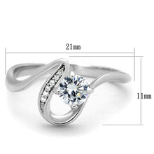 Load image into Gallery viewer, TS424 - Rhodium 925 Sterling Silver Ring with AAA Grade CZ  in Clear