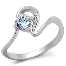 Load image into Gallery viewer, TS424 - Rhodium 925 Sterling Silver Ring with AAA Grade CZ  in Clear