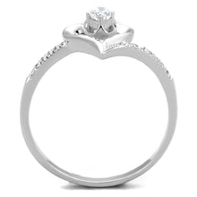 Load image into Gallery viewer, TS425 - Rhodium 925 Sterling Silver Ring with AAA Grade CZ  in Clear