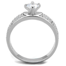 Load image into Gallery viewer, TS428 - Rhodium 925 Sterling Silver Ring with AAA Grade CZ  in Clear