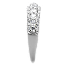 Load image into Gallery viewer, TS429 - Rhodium 925 Sterling Silver Ring with AAA Grade CZ  in Clear