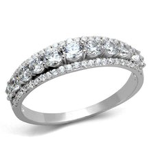 Load image into Gallery viewer, TS429 - Rhodium 925 Sterling Silver Ring with AAA Grade CZ  in Clear