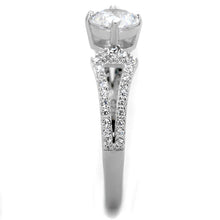 Load image into Gallery viewer, TS430 - Rhodium 925 Sterling Silver Ring with AAA Grade CZ  in Clear