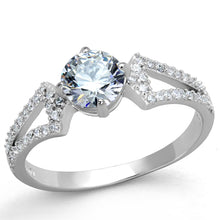 Load image into Gallery viewer, TS430 - Rhodium 925 Sterling Silver Ring with AAA Grade CZ  in Clear