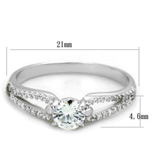 Load image into Gallery viewer, TS431 - Rhodium 925 Sterling Silver Ring with AAA Grade CZ  in Clear