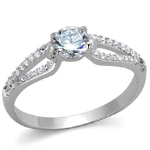 Load image into Gallery viewer, TS431 - Rhodium 925 Sterling Silver Ring with AAA Grade CZ  in Clear