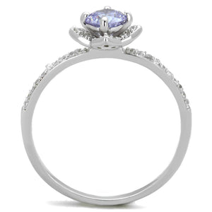 TS432 - Rhodium 925 Sterling Silver Ring with AAA Grade CZ  in Light Amethyst