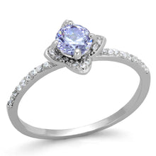 Load image into Gallery viewer, TS432 - Rhodium 925 Sterling Silver Ring with AAA Grade CZ  in Light Amethyst