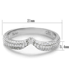 Load image into Gallery viewer, TS433 - Rhodium 925 Sterling Silver Ring with AAA Grade CZ  in Clear