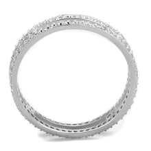 Load image into Gallery viewer, TS434 - Rhodium 925 Sterling Silver Ring with AAA Grade CZ  in Clear