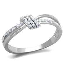 Load image into Gallery viewer, TS435 - Rhodium 925 Sterling Silver Ring with AAA Grade CZ  in Clear