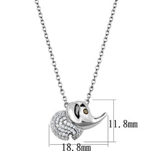 Load image into Gallery viewer, TS450 - Rhodium 925 Sterling Silver Chain Pendant with AAA Grade CZ  in Topaz