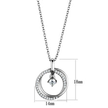 Load image into Gallery viewer, TS451 - Rhodium 925 Sterling Silver Chain Pendant with AAA Grade CZ  in Clear