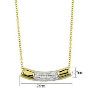 TS452 - Gold+Rhodium 925 Sterling Silver Chain Pendant with AAA Grade CZ  in Clear