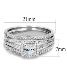 Load image into Gallery viewer, TS455 - Rhodium 925 Sterling Silver Ring with AAA Grade CZ  in Clear