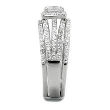 Load image into Gallery viewer, TS455 - Rhodium 925 Sterling Silver Ring with AAA Grade CZ  in Clear