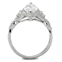 Load image into Gallery viewer, TS457 - Rhodium 925 Sterling Silver Ring with AAA Grade CZ  in Clear