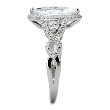 Load image into Gallery viewer, TS457 - Rhodium 925 Sterling Silver Ring with AAA Grade CZ  in Clear