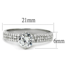 Load image into Gallery viewer, TS458 - Rhodium 925 Sterling Silver Ring with AAA Grade CZ  in Clear