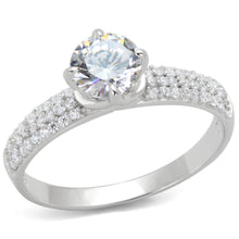 Load image into Gallery viewer, TS458 - Rhodium 925 Sterling Silver Ring with AAA Grade CZ  in Clear