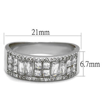 Load image into Gallery viewer, TS460 - Rhodium 925 Sterling Silver Ring with AAA Grade CZ  in Clear