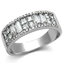 Load image into Gallery viewer, TS460 - Rhodium 925 Sterling Silver Ring with AAA Grade CZ  in Clear