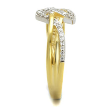 Load image into Gallery viewer, TS461 - Gold+Rhodium 925 Sterling Silver Ring with AAA Grade CZ  in Clear