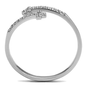 TS463 - Rhodium 925 Sterling Silver Ring with AAA Grade CZ  in Clear