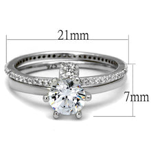 Load image into Gallery viewer, TS464 - Rhodium 925 Sterling Silver Ring with AAA Grade CZ  in Clear