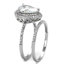 Load image into Gallery viewer, TS466 - Rhodium 925 Sterling Silver Ring with AAA Grade CZ  in Clear