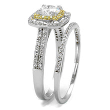 Load image into Gallery viewer, TS467 - Reverse Two-Tone 925 Sterling Silver Ring with AAA Grade CZ  in Clear