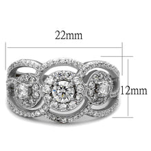 Load image into Gallery viewer, TS468 - Rhodium 925 Sterling Silver Ring with AAA Grade CZ  in Clear