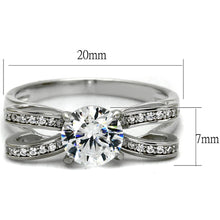 Load image into Gallery viewer, TS470 - Rhodium 925 Sterling Silver Ring with AAA Grade CZ  in Clear